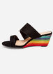 Faux Suede Rainbow Wedge Sandals, Multi image number 3