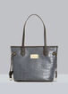 Trendy Bebe Micca Croc Chic Faux Leather Satchel Tote Luxe Handbag image number 0