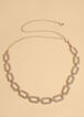 Textured Silver Tone Chain Belt, Silver image number 0