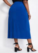 Knit Front Slit Midi Skirt, Royal Blue image number 1
