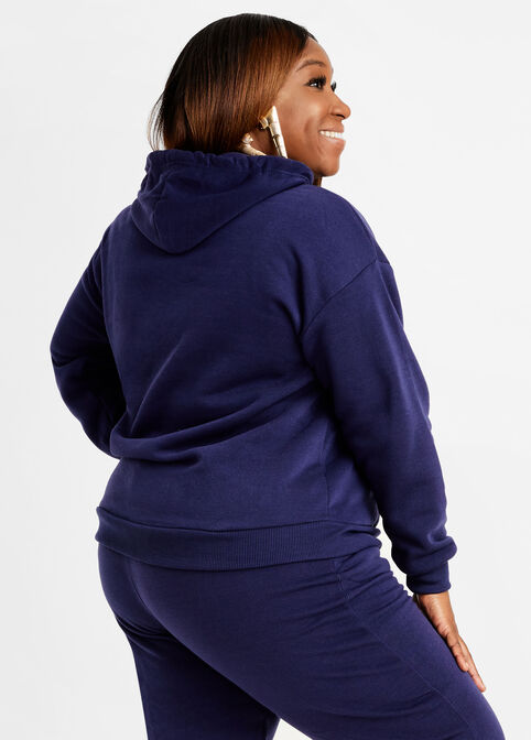 Sequin Love Active Hoodie, Royal Blue image number 1