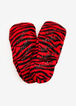 MeMoi Zebra Faux Sherpa Slippers, Red image number 1