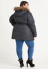 Faux Shearling Trimmed Puffer Coat, Black image number 1