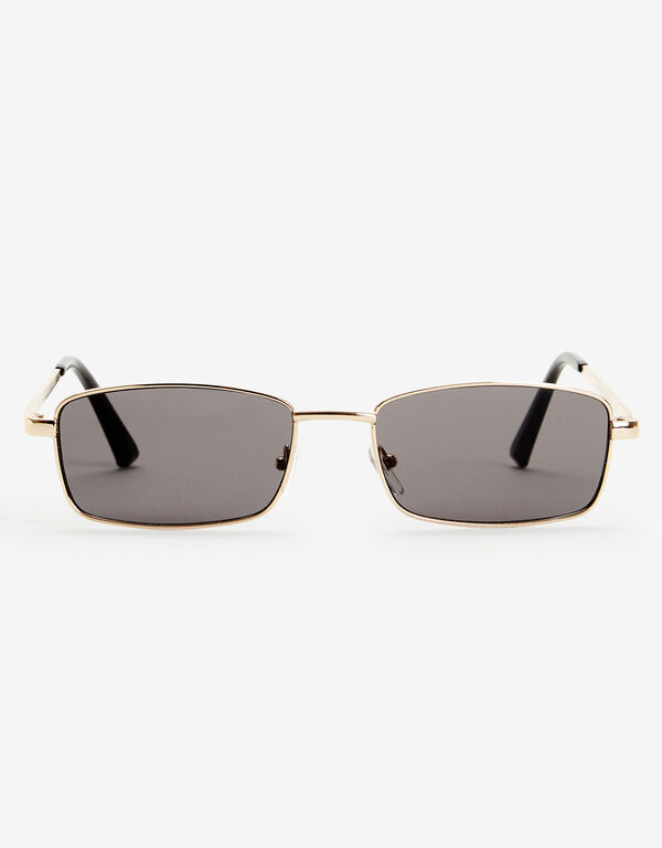 Gold Micro Rectangle Sunglasses, Gold image number 0