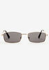 Gold Micro Rectangle Sunglasses, Gold image number 0