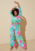 High Rise Floral Wide Leg Pants, Multi image number 2