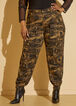 Belted Camo Print Cargo Joggers, Olive image number 3