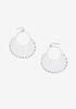 Raffia Crescent Drop Earrings, White image number 0