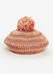 Pompom Colorblock Knit Beret, Pink image number 0