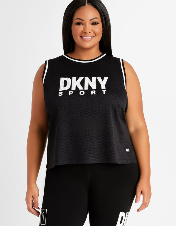 DKNY Sport Mesh Jersey Tank, Black image number 0