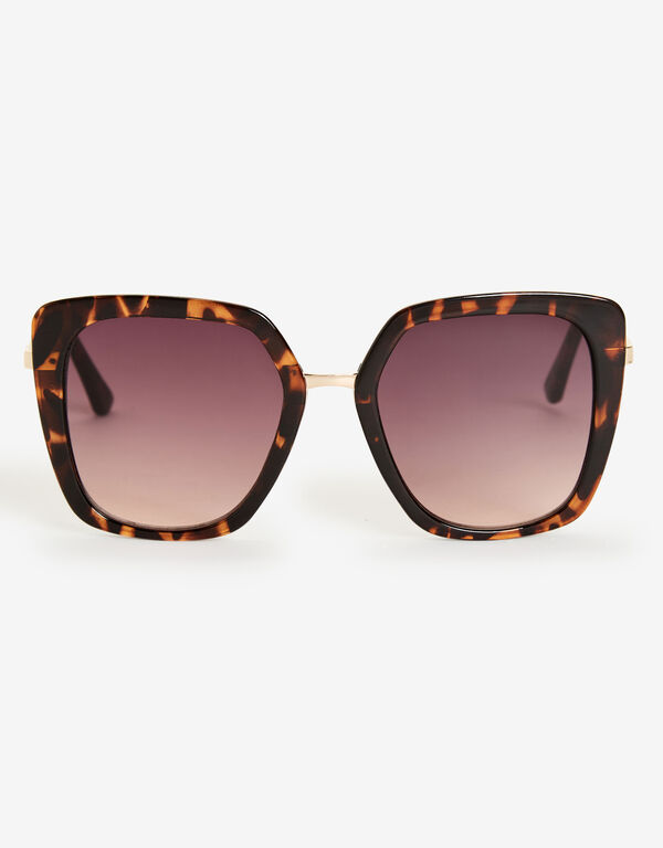 Oversized Animal Print Sunglasses, TORT image number 0