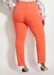 Crepe Pull-On Straight-Leg Pants, Hot Coral image number 1