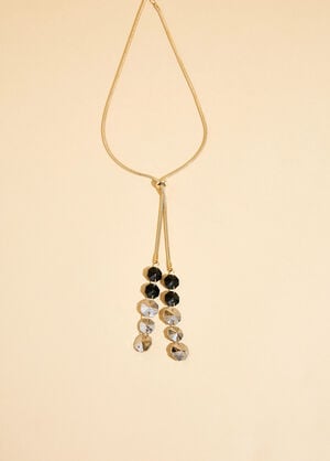 Ombre Crystal Two Strand Necklace, Black Combo image number 1