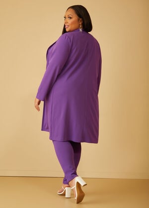 Longline Stretch Crepe Jacket, Purple image number 1