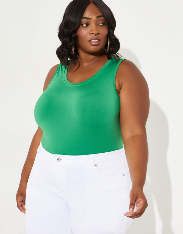 The Easy Basic Knit Tank, Medium Green image number 0