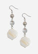 Mixed Media Drop Earrings, White image number 0