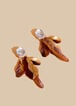 Crystal Petal Drop Earrings, Spicy Mustard image number 1