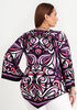 Abstract Flare Sleeve Knit Top, Purple Magic image number 1