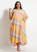 Abstract Swirl Caftan Maxi Dress, Papaya image number 0