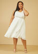 Pleated Floral A Line Dress, White image number 0