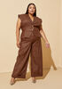 Coated Wide Leg Jeans, Bombay Brown image number 5