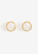 Gold Faux Pearl Clip On Earrings, Pearl image number 0