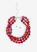 Statement Jewelry Colorblock Beads Layer 3 Row Fashion Long Necklace image number 0