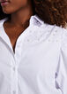 Pearl Accent Puff Sleeve Button Up, White image number 2