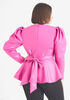 Faux Leather Peplum Top, Fuchsia Red image number 1