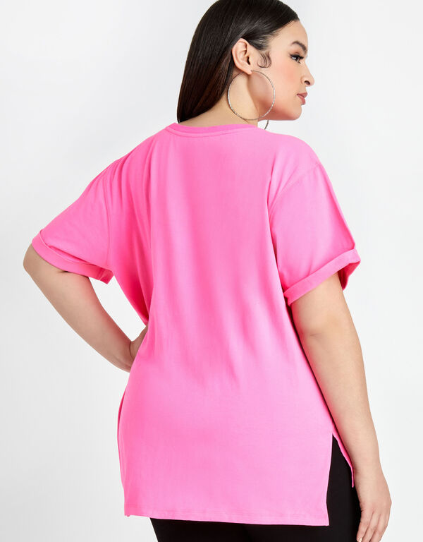 DKNY Sport Shadow Logo Tee, Bright Pink image number 1