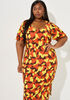 Ribbed Camo Print Dress, Koi image number 0