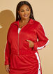 Zipped Striped Track Jacket, Barbados Cherry image number 4