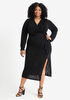 Slinky Ruched Wrap Maxi Dress, Black image number 0
