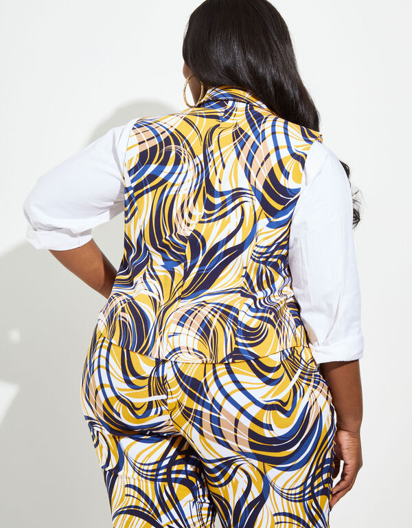 Swirl Print Suit Vest, Nugget Gold image number 1