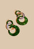 Marbled Ring Dangle Earrings, Abundant Green image number 1