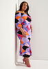 Off The Shoulder Geo Bodycon Dress, Multi image number 0