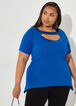 Plus Size knit top plus size short sleeve top plus size knitted shirts image number 0