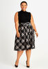 Plaid Box Pleat Skirt, Black image number 2