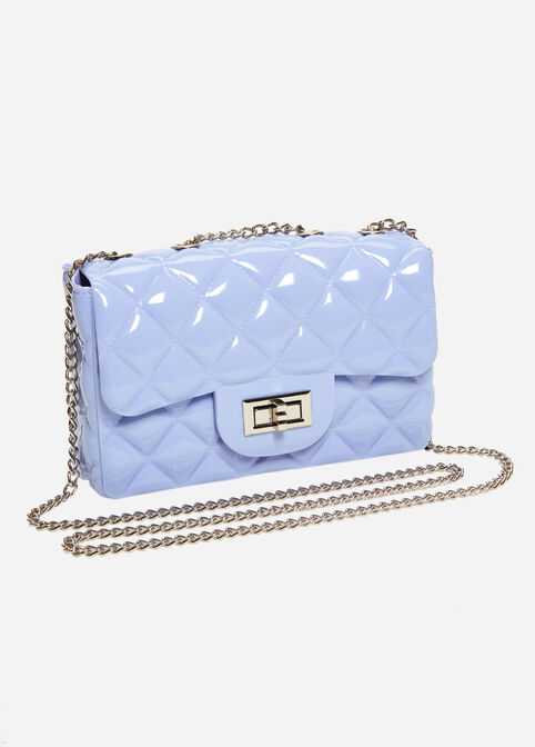 Quilted Jelly Chainlink Handbag, Sugar Lilac image number 0