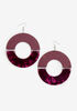 Faux Leather & Resin Drop Earrings, Rhododendron image number 0