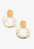Hammered Resin Earrings, Nugget Gold image number 0