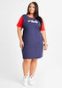Plus Size Activewear T Shirt Dress Fila Curve Logo T Shirt Dress image number 0