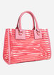 Striped Clear Satchel Handbag, Pink Carnation image number 0