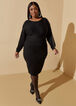 Embellished Cutout Sweater Dress, Black image number 3