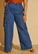 High Waist Cargo Jeans, Blue image number 3