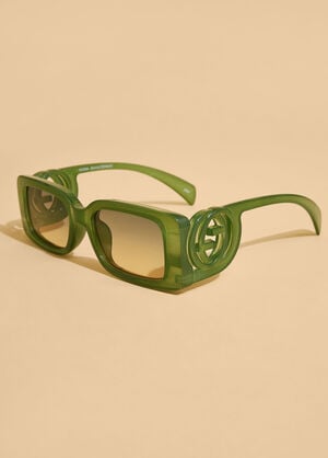 Swirl Detailed Square Sunglasses, Green image number 1