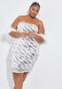 Embellished Mesh Mini Dress, Silver image number 0