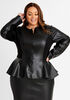 Faux Leather & Ponte Jacket, Black image number 2