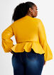 Faux Leather Peplum Jacket, Nugget Gold image number 1