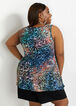 Burnout Tie Dye Abstract Flare Top, Multi image number 1